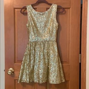 B. Darlin Gold Sequin Cocktail Homecoming Dress
